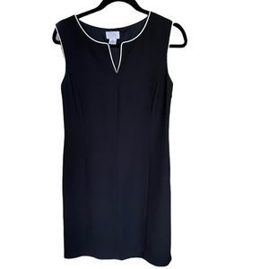 Loft Back Shift Dress with White Piping, Size 6